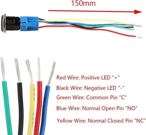 Miniatura 4 de Conexión a corriente con interruptor a botón con luz LED E Support™ de metal con forma ojo de ángel para autos de 16 mm 12V 3A, Verde