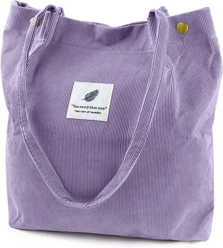 Miniatura 191 de Ayieyill - Bolsa de pana para mujer y niña, con correa de lona para colgar al hombro, bolsa con bolsillo