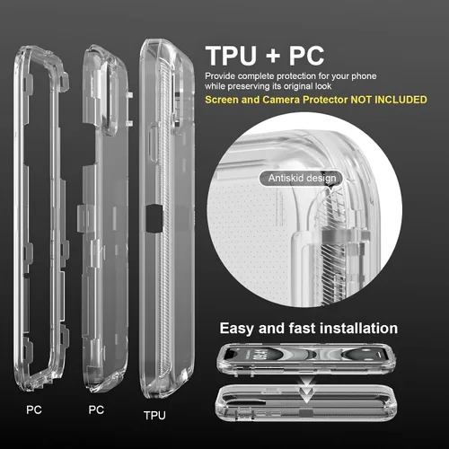 Miniatura 3 de Follaroma para iPhone 11, Funda Resistente a Prueba de Golpes, Protección Anti-Caída, Funda Protectora Transparente de Doble Capa Compatible