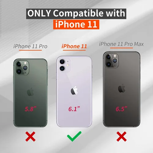 Miniatura 2 de Rossy Funda para iPhone 11, transparente con doble capa transparente híbrida de TPU suave TPU duro PC a prueba de golpes funda protectora para Apple