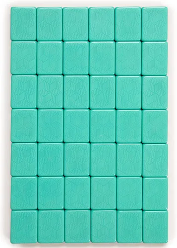 Miniatura 8 de Yellow Mountain Imports American Mahjong Set, Harbor Mint con bolsa de lona beige y azul, 4 estantes todo en uno con empujadores, monedas