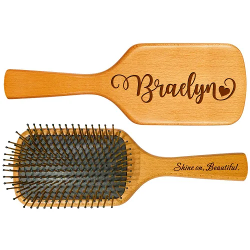 Cepillo de pelo de bambú personalizado, peine con nombre personalizado para mujeres, regalos de cumpleaños de Navidad para mamá, esposa, abuela,