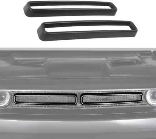 Miniatura 11 de Voodonala para insertos de rejilla delantera Challenger para accesorios Dodge Challenger 2015-2022, ABS rojo 2 piezas