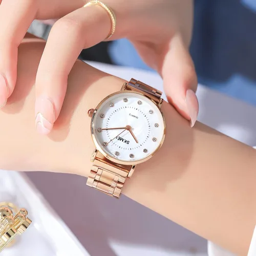 Miniatura 3 de SKMEI Women Watches Diamond Big Face Thin Slim Stainless Luxury Fashion Analog Quartz Waterproof Dress Casual Simple Ladies Female Rose Gold