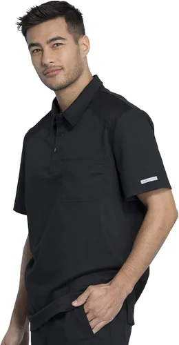 Miniatura 8 de Cherokee Scrubs for Men Polo Nursing Scrub Top with Chest Pocket, Breathable Mesh, Ultra Soft 2-Way Stretch Fabric WW615