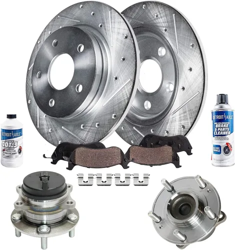 Miniatura 24 de Detroit Axle - 4 rotores de freno para Chevrolet Cruze Volt Orlando Verano, rotores de freno de disco perforados y ranurados de repuesto : rotor
