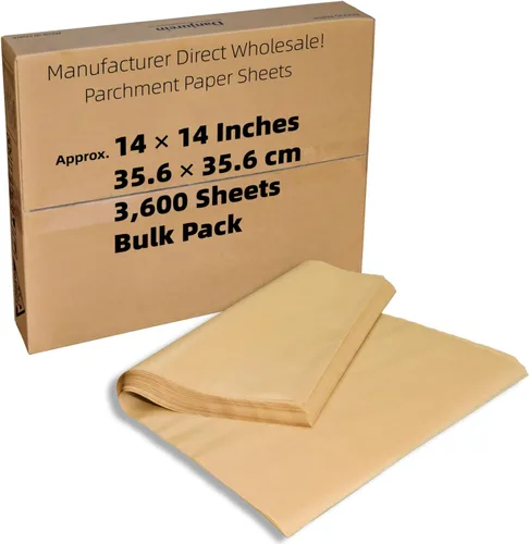 Miniatura 34 de Cuadrados de papel pergamino pequeños comerciales de 4 x 4 pulgadas (43,200 hojas), sin blanquear, antiadherentes, precortados, para envoltorios