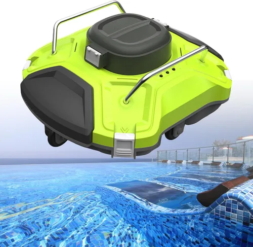 Limpiador robótico inalámbrico para piscinas, 5000 mAh 25 °, aspiradora de piscina para escalar, mapeo inteligente, robot aspirador de piscina dura