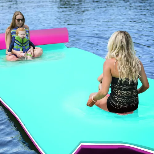 Tapetes flotantes de espuma XPE de 3 capas, tapetes de agua, 7/9/12/18 pies resistente al desgarro Lily Pad Lilly Pad tapete de agua, tapete