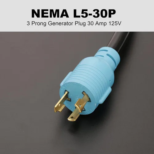 Miniatura 4 de CircleCord Cable adaptador NEMA L5-30P a L14-30R, adaptador de interruptor de transferencia de generador de 4 a 3 puntas, bloqueo giratorio