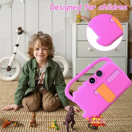 Miniatura 7 de Tablet para niños de 7 pulgadas para niñas y niños, tabletas Android 12 para niños con 4 GB RAM 32 GB ROM, tableta para niños pequeños con WiFi, Rosa