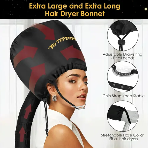 Miniatura 2 de TEPENAR Accesorio para secador de pelo, grande, negro, mejorado, suave, ajustable para secador de pelo de mano, secado rápido, ideal para el cuidado