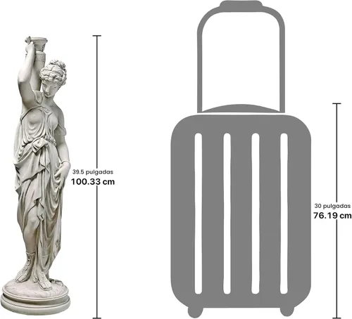 Miniatura 6 de Design Toscano Dione the Divine Greek Water Woman - Estatua de jardín para interiores y exteriores, tamaño mediano, 22 pulgadas de alto, resina