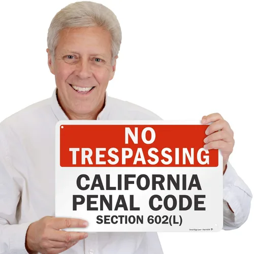 Miniatura 2 de SmartSign Letrero de metal con texto en inglés "No Trespassing - California Penal Code, Section 602 (L)" de 12 x 18 pulgadas, aluminio laminado a