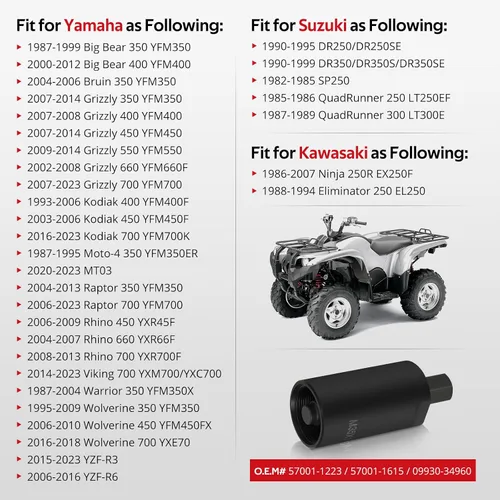 Miniatura 2 de JAVIK Herramienta de extracción de volante M35x1.5 para Yamaha Big Bear Grizzly Kodiak Raptor Rhino Warrior Wolverine Viking Bruin Moto-4 Suzuki