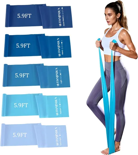 Miniatura 9 de 5 Pcs Professional Resistance Bands. Latex-Free, Elastic Band, Work Out Bands, Stretch Bands for Working Out Women or Men, Exercise Bands Set for