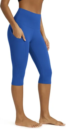 Miniatura 98 de ODODOS - Leggings capri de cintura alta para mujer con bolsillos, control de abdomen, no se transparentan, para entrenamiento atlético, running