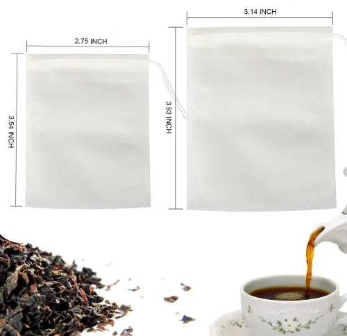 Miniatura 2 de YGDZ Bolsas de filtro de té para té suelto, 200 bolsas de té desechables vacías de hojas sueltas (2.76 x 3.54 pulgadas, 3.15 x 3.94 pulgadas)