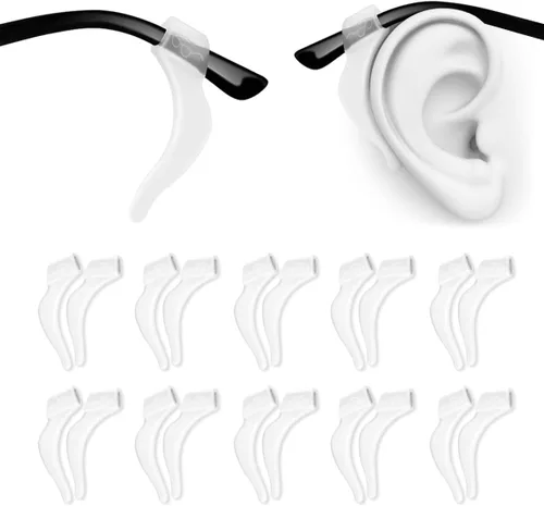 PTSLKHN Ganchos de silicona suave para las orejas, 10 pares de lentes antideslizantes para lentes, lentes de sol, lentes de lectura