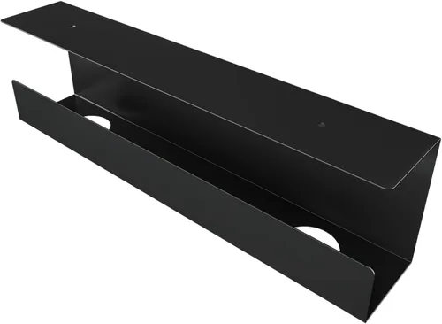 Organizador de cables debajo del escritorio, bandeja de gestión de cables de 17 pulgadas, soporte para regleta de alimentación, organizador de