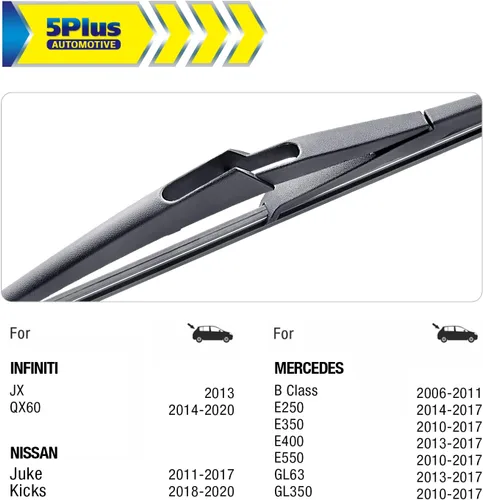 Miniatura 2 de 12" Limpiaparabrisas trasero de repuesto para Nissan Rogue 2021-2008 Juke 2017-2011 Kicks 2020-2013 Pathfinder 20-13 Qashqai 21-17 / Benz M GLE
