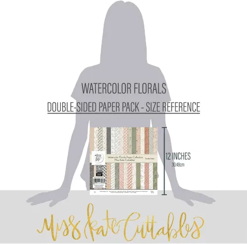 Miniatura 3 de Paquete de papel de patrón – Acuarela Florales – Papel de álbum de recortes de 12 x 12 pulgadas, 12 x 12 pulgadas, diseño floral de álbumes