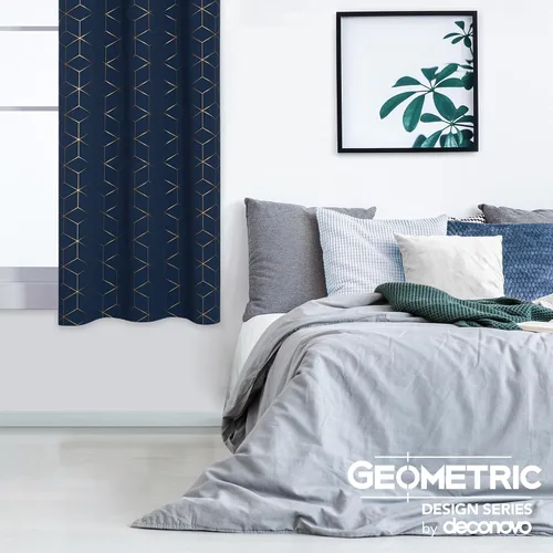 Miniatura 78 de Deconovo Cortinas opacas, aislamiento térmico y reducción de ruido, estampado de lámina de diamante – ojales en la parte superior, 2 paneles, Negro