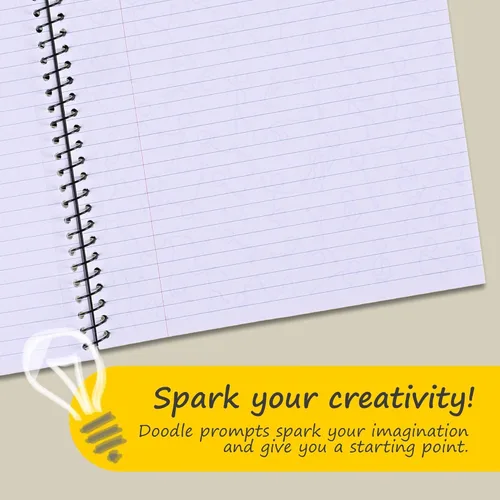 Miniatura 2 de Cuadernos en espiral con rayas universitarias, cuaderno escolar para estudiantes con indicaciones de garabatos para enfoque y creatividad, páginas