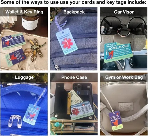 Miniatura 7 de My Pets are Home Alert - Tarjeta de identificación médica con tarjeta de identificación médica para perros y gatos con lista de llamadas