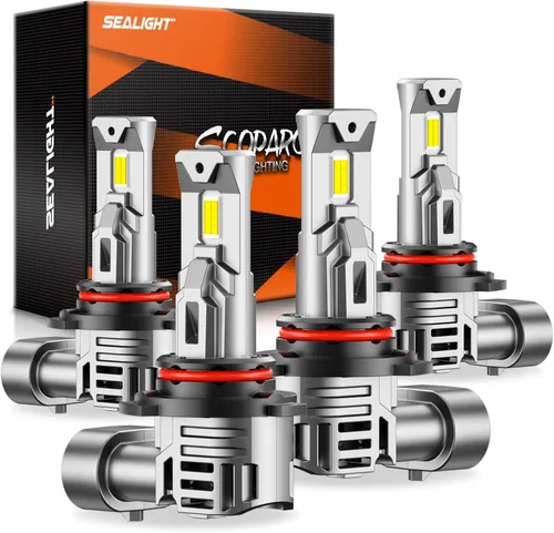 SEALIGHT 9005 9006 Bombillas LED Combo, 800% más brillante 6500K blanco frío, 1:1 tamaño mini, ventilador de enfriamiento 80000LM 22000RPM IP67