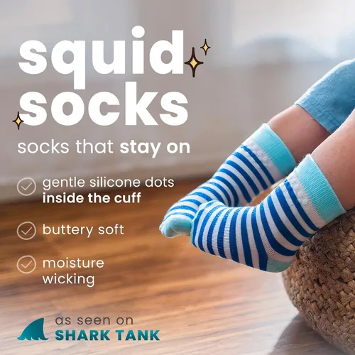 Miniatura 89 de squid socks Calcetines de viscosa de bambú 0-6M, 6-12M, 12-24M y 2T-3T Calcetines que se mantienen puestos