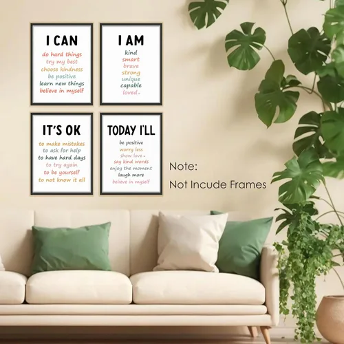Miniatura 3 de BESERH Positive Affirmation Wall Decor, Inspirational Motivational Quote Wall Art Prints Posters for Classroom Kids Room Nursery Playroom, 12x16