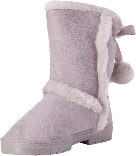 bebe Girls Fur Trim Winter Boots with Back Lace Pom-Poms (ToddlerLittle GirlBig Girl)