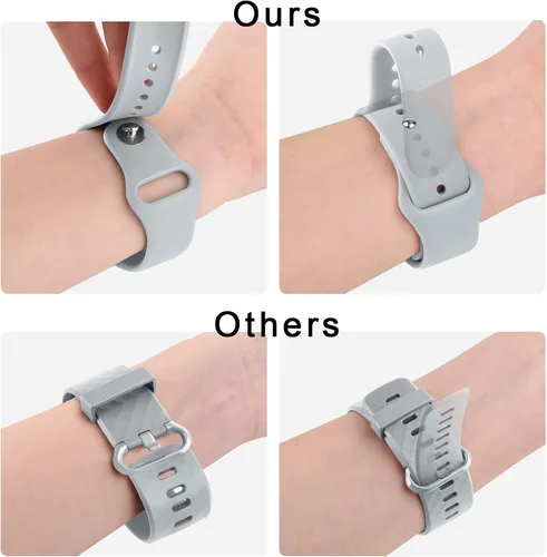 Miniatura 4 de Bandas de silicona para Amazfit Bip 3 Pro/Bip U Pro/GTR de 1.654 in, 0.787 in, paquete de 3 pulseras de repuesto suaves de liberación rápida