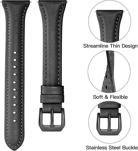 Miniatura 3 de GEAK Bandas de Cuero Delgadas Compatibles con Samsung Galaxy Watch 7 40mm 44mm/Watch 5 Pro 45mm/Galaxy Watch 6/Watch 5 4 44mm 40mm/Galaxy Watch 4