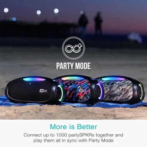 Miniatura 6 de MEE Audio PartySPKR - Altavoz inalámbrico Bluetooth, potente sonido estéreo RMS de 60 W, 2 subwoofers, altavoz portátil para exteriores, campamento