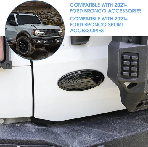 Miniatura 3 de sukemichi Cubierta Decorativa del Emblema del Portón Trasero Calcomanías de Superposición Accesorios Exteriores para Ford Bronco y Bronco