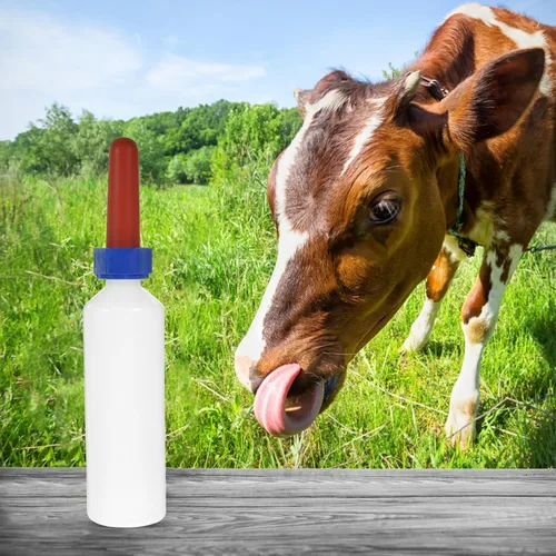 Miniatura 7 de GANAZONO Biberón de silicona gruesa para terneros de 16.9 onzas, alimentador de leche a prueba de fugas para terneros recién nacidos, corderos