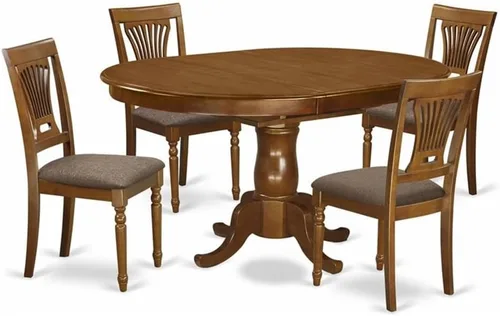 Miniatura 8 de East West Furniture POPL7-SBR-W - Juego de 7 piezas compuesto por una mesa ovalada de madera con hoja de mariposa y 6 sillas de comedor, 42 x 60