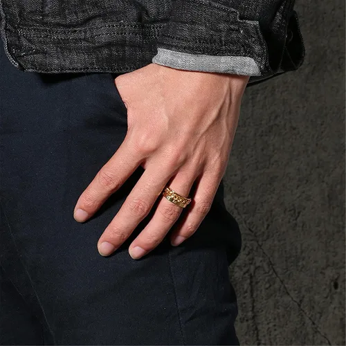 Miniatura 4 de Stainless Steel Roman Numeral Spinner Ring Relieve Stress Rotation Fidget Ring Band Spin Anxiety Rings for Men WomenAnti Anxiety Gifts