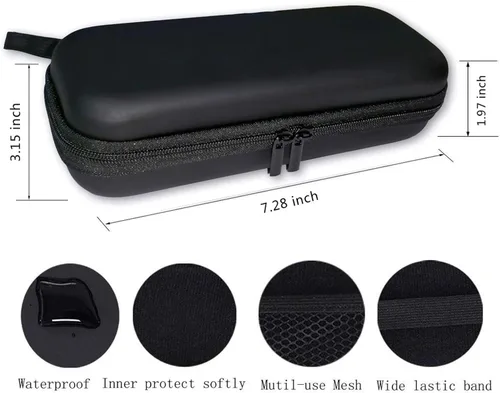 Miniatura 3 de INVODA Estuche rígido para afeitadora de acabado táctil impecable cuerpo recargable para mujer, afeitadora y recortadora de viaje, bolsa protectora