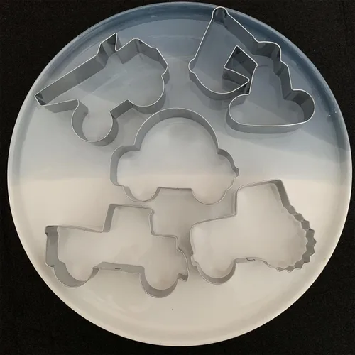 Miniatura 6 de LUBTOSMN Juego de 5 cortadores de galletas para vehículos de construcción, para camión, basurero, tractor, coche y excavadora, moldes para fiestas