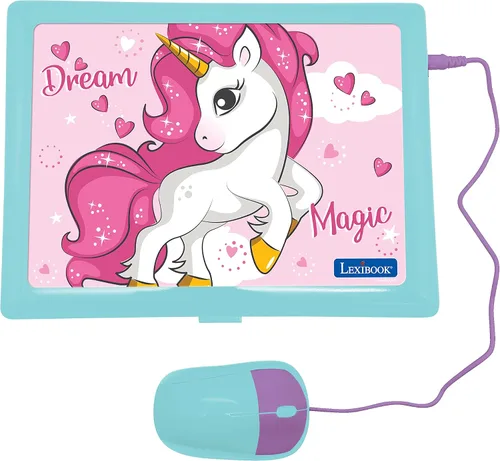 Miniatura 2 de LEXiBOOK - Ordenador portátil educativo y bilingüe Unicornio español/inglés - Juguetes para niños con 124 actividades para aprender matemáticas