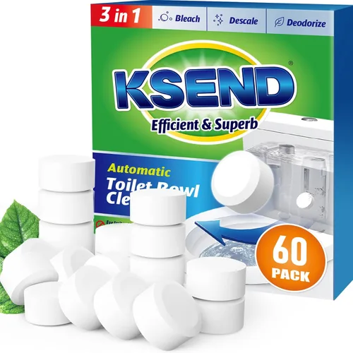 Miniatura 7 de Pastillas limpiadoras de inodoro Ksend - 20 unidades de limpiador automático para retrete con lejía, liberación lenta desodorizante