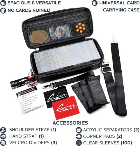 Miniatura 3 de Quiver Time - Estuche de transporte de cartas Black Bolt para tarjetas de Pokémon y otros juegos TCG - Bolsa de almacenamiento para cartas de Negro