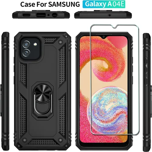 Miniatura 3 de Funda para Samsung Galaxy A04E con [2 unidades] Protector de pantalla de vidrio templado, para Galaxy A04e Heavy Duty Armor [Grado Militar]