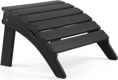 FUNBERRY Otomana Adirondack plegable, HDPE para todo tipo de clima, reposapiés de patio de fácil almacenamiento, otomanas y reposapiés para
