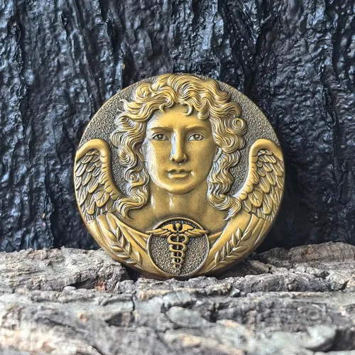 Miniatura 5 de Moneda de desafío Arcángel Rafael – Ficha curativa de aleación de zinc de 1.57 pulgadas con oración inspiradora para fortaleza y paz, para salud