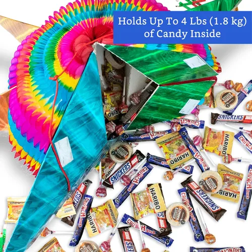Miniatura 4 de Piñata mexicana (grande de 32 pulgadas) + pancartas de fiesta mexicana (paquete de 5 – 10 diseños de bandera de papel de seda por bandera) – Cartel