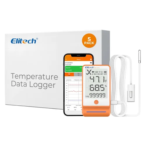 Miniatura 19 de Elitech ISO 17025 Certificado GSP-6 Bluetooth Data Logger Temperatura Humedad 100000 Readings, Shadow Data, Max Min Record, Auto PDF/CSV